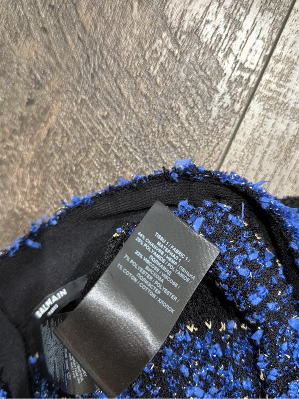 Balmain striped tweed crop top and skirt set in blue/black - Picture 10 of 12